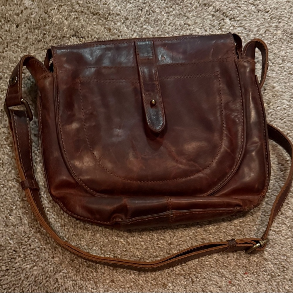 Brown Paul & Taylor Leather Crossbody Bag
